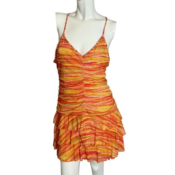 wild fable Dresses & Skirts - NWT Wild Fable Orange Yellow Ruffle Layered Summer Dress Fairycore Size L